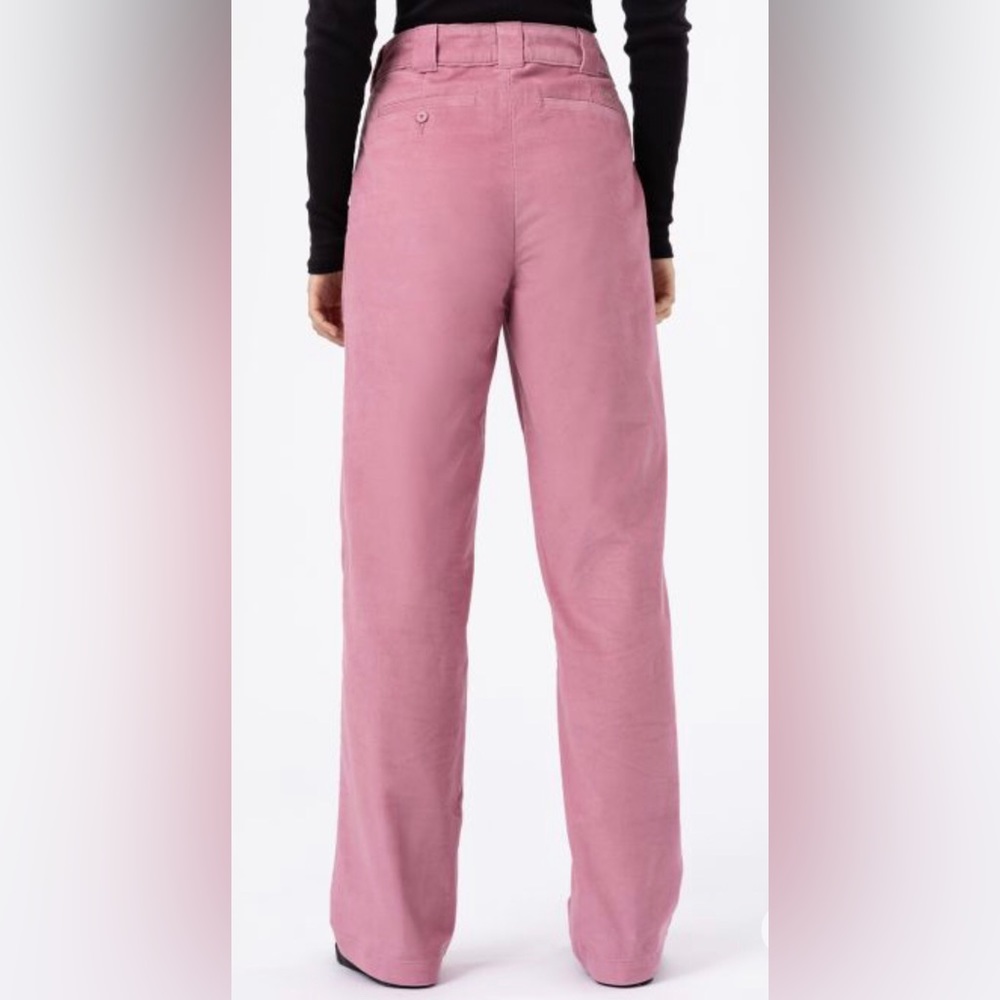 Dickies Women's pink Halleyville Regular Fit Wide Leg Corduroy‎ Pants size 0R - Picture 6 of 10